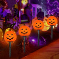 PASUTO 7Ft Halloween Pathway Lights Outdoor Pumpkin Stake Light with 4 Jack-O Lantern Pumpkin Lights and 4 Stakes, for Halloween Outdoor Walkway Pathway Driveway Garden Yard Lawn Light Decor by PASUTO