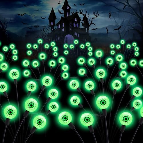 ASMAD Halloween Decorations Outdoor Solar Scary Eyeball Lights,8Pack 64LEDs by ASMAD