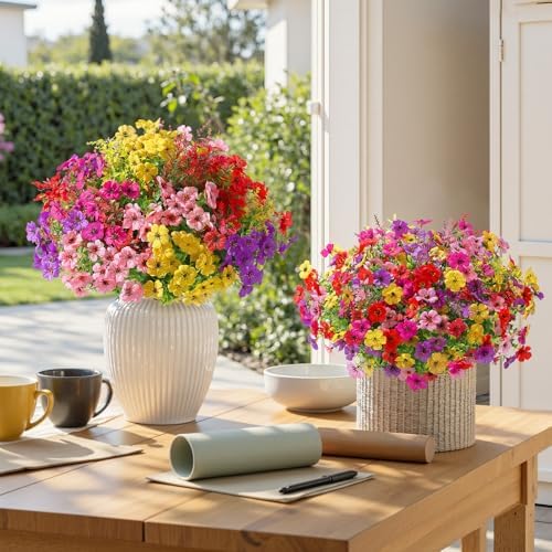 SHareconn 48 Bundles Artificial Flowers for Outdoors UV Resistant Decor - Image 4