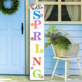 Yerliker Hello Spring Porch Sign Outdoor Decor 47" Large Welcome Decoration Daisy Flower Y'all Wooden Yard Sign for Front Door Home Yard Standing by Yerliker