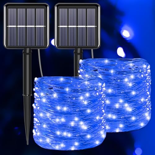Solar Fairy Christmas String Lights, Blue 100Led Outdoor Waterproof by YAOZHOU
