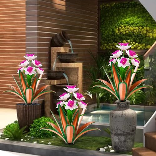 TOMBABY Huge Metal Agave Plants Outdoor Decoration Outdoor Garden Decorated with Flowers Mexican Yard Art Plant Garden Gift (red 1 Pack) - Image 6