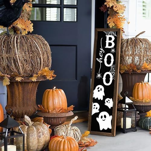 Halloween Boo Porch Sign Decor for Welcome Front Door Rustic Tall Welcome sign for Front Porch Standing Farmhouse Door Porch Decoration 31.5"H - Image 5
