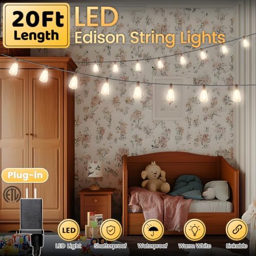 20FT Outdoor String Lights Waterproof Patio Lights for Outside - Image 2