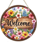 Welcome Hanging Wooden Signs for Front Door Outside by Unknown