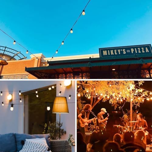 96FT LED Outdoor String Lights with S14 Shatterproof Plastic Bulbs (30+4 Spare) – ETL Listed IP65 Waterproof Heavy-Duty Patio Lights for Backyard, Bistro, Cafe Outdoor Lighting - Image 7