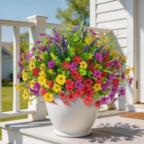 Hommyea Artificial Fake Flowers Plants for Outdoors Silk Spring Home Decor by HommyeaArtificialFlowers