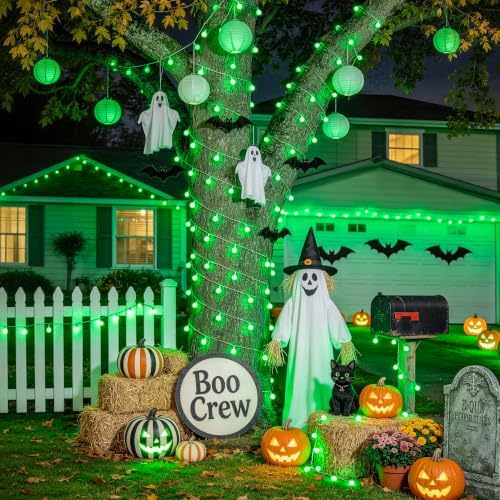 JMEXSUSS Connectable 100 LED Globe String Lights Indoor, 33ft 8 Modes Christmas String Light Plug in, Green Lights Outdoor for Room Bedroom Patio Deck Party St. Patrick's Day Decorations - Image 2