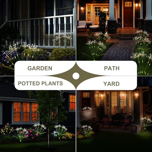 Solar Firework Lights Outdoor 4 Pack Waterproof Garden Decor Warmwhite - Image 6