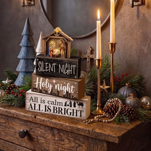 Lineshading 4 Pcs Halloween Tiered Tray Decor, Coffee Blocks Ghost Mug - Image 4