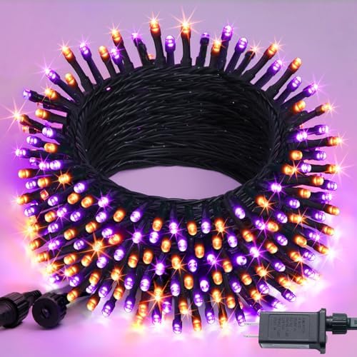 JMEXSUSS 250LED Orange and Purple Halloween String Lights Plug in by JMEXSUSS