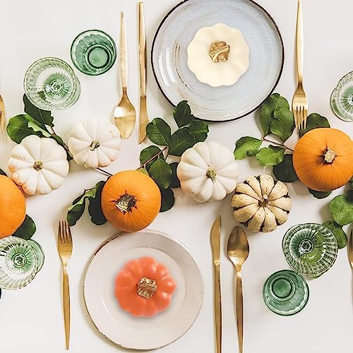 AnyDesign 12Pcs Fall Artificial Pumpkins Fake Foam Pumpkins Mini White Pink Gold Orange Faux Harvest Vegetables for Autumn Thanksgiving Halloween Holiday Home Party Farmhouse Decorations - Image 6