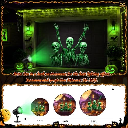Holiday Projector Light Outdoor Festive Patterns Skull Light - Image 4