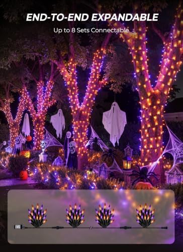 Orange and Purple LED Halloween Lights, 33 ft 100 LED Mini String Lights - Image 5