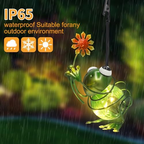 Frog Solar Hanging Lantern Outdoor Garden Decor - Image 3