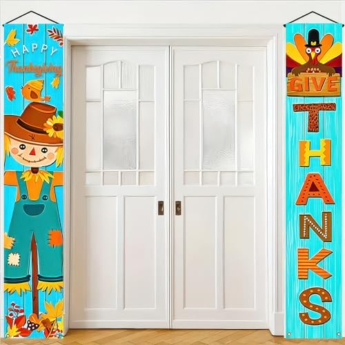 HOMETITUTE Give Thanks Porch Banner Set 12 x 71 Inch 2 Pack - Image 2