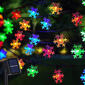 Dazzle Bright 100 LED Solar Christmas Snowflake Lights Outdoor, 39 FT Solar Powered Snowflake String Lights Waterproof for Xmas Tree, Holiday, Wedding Party, Patio Decorations (Multi Color) by DazzleBright