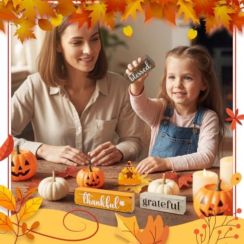 4 Pcs Thanksgiving Wooden Table Decor, Thanksgiving Fall Decorations - Image 6