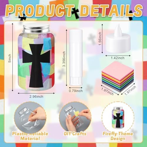 Qinyoung 12 Pcs Religion Cross Mason Jars Crafts Sunday School Crafts - Image 2