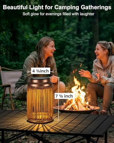 Solar Lanterns Outdoor Waterproof, 2 Pack Hanging Rattan Solar Lights - Image 5