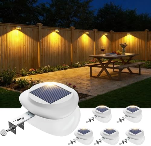 JSOT Solar Deck Lights Perfect for Fence, Deck Rail, Wall Décor-Warm White 6P-White by JSOT