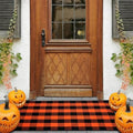 Halloween Buffalo Plaid Rug 3x5 Ft, Orange Black Indoor Outdoor Rug by PIXFAIRY