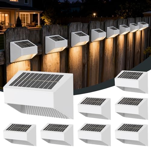 Outdoor Solar Lights, Warm White Decorative Solar Fence Lights, for Gardens, Swimming Pools, Decks, Fences, Patios, Front Doors, Stairs, Landscapes, Courtyards, and Driveway Paths, Pack of 8 by Unknown