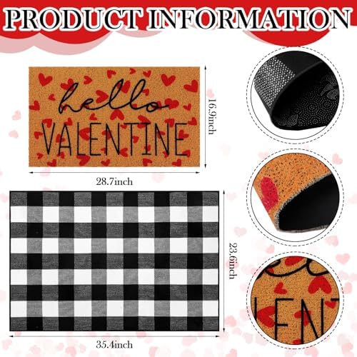 Tinideya 2 23.6 X 35.4 Inches Valentine Red Black White - Image 2