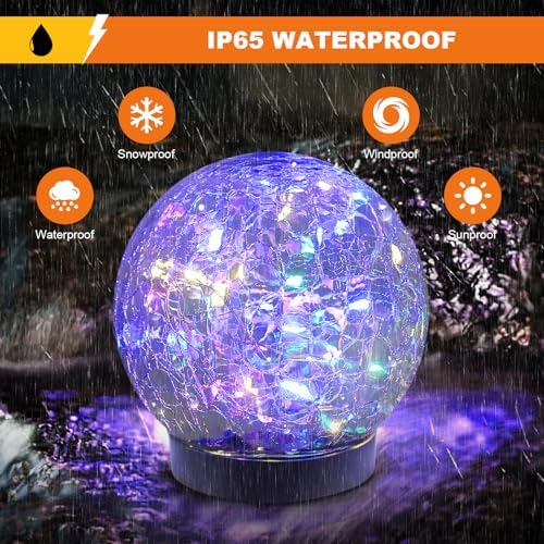 Solar Globe Lights Outdoor Waterproof-Solar Balls-Solar Garden Lights Orbs - Image 2