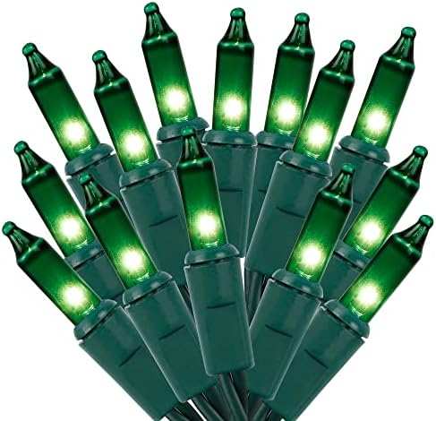 Christmas String Lights, 150 Count 33 FT Incandescent Mini Green Wire Fairy Light, 120V UL Certified Connectable St Patricks Day Tree Lights for Patio, Holiday, Party, Outdoor Indoor Decoration, Green by LJLNION