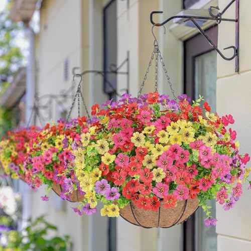 AGIRL 2 Set Artificial Hanging Flowers with Baskets for Outdoors - Image 6