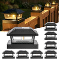 btfarm 4x4 Solar Post Cap Lights, 8 Pack Fence Deck Post Lights, Black by btfarmdecorativelighting