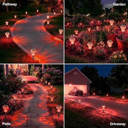 Solar Halloween Lights Outdoor 8 Pack Red Garden Mushroom Decor - Image 5