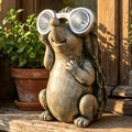 Garden Hedgehog Figurines Animals Outdoor Decor Solar Lights Lawn Ornaments by Juliahestia