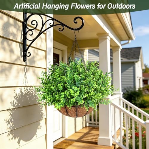 Artificial Greenery Eucalyptus Boxwood, Faux Outdoor Plants, 12PCS - Image 6
