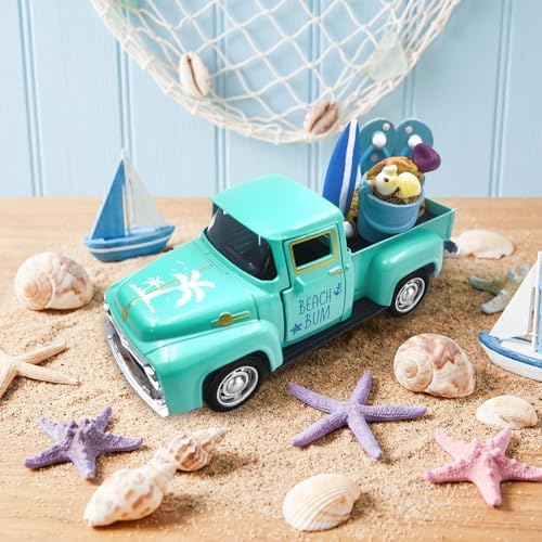 Beach Decor Metal Truck with Mini Fake Beach Buckets Surfboards Flip Flops - Image 5