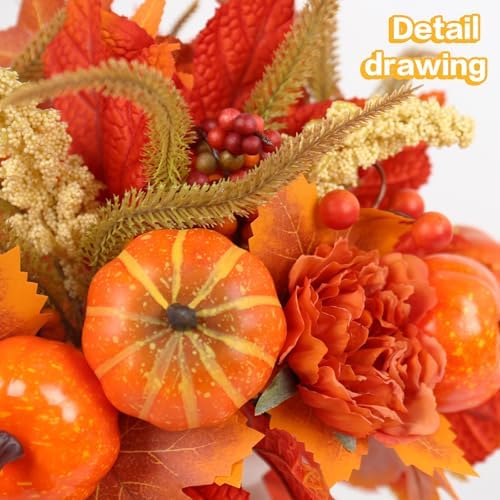 Fall Decor,4PCS Artificial Flowers Picks,Halloween Thanksgiving Decorations - Image 2