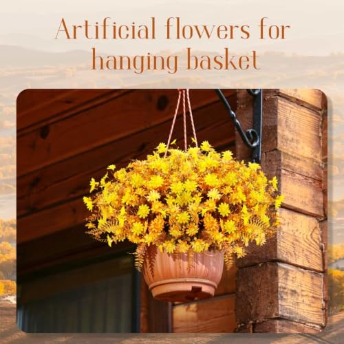 36pcs Fall Fake Flowers for Outdoor Realistic Artificial Flowers for Outdoor UV Resistant Faux Mums Plastic Autumn Flowers No Easy Fade Fall Thanksgiving Fall Flowers for Porch ＆Planter - Image 7