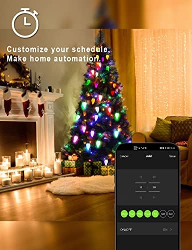 HIITEN Smart RGB C9 Christmas Lights Outdoor 79FT 100 LED, DIY Chasing Effects with Timer Music Sync APP & Remote, Waterproof Extendable Color Changing String Lights for House - Image 6
