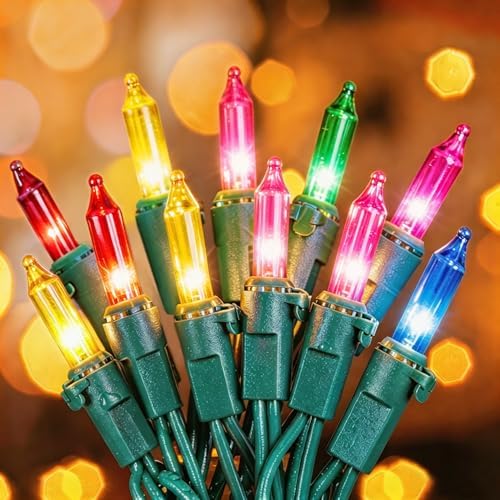 Hopolon 13FT 50 Multicolor Christmas Incandescent Mini String Lights 2 Pack by Hopolon
