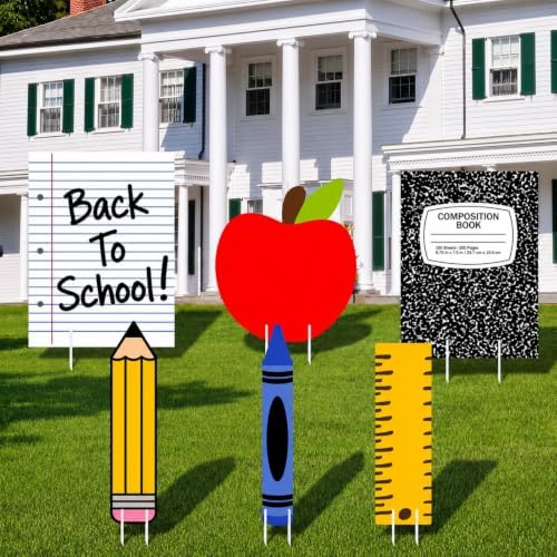 Thyle 6 Pcs 31.5'' Large Back to School Yard Signs Giant Cutout Decoration by Thyle
