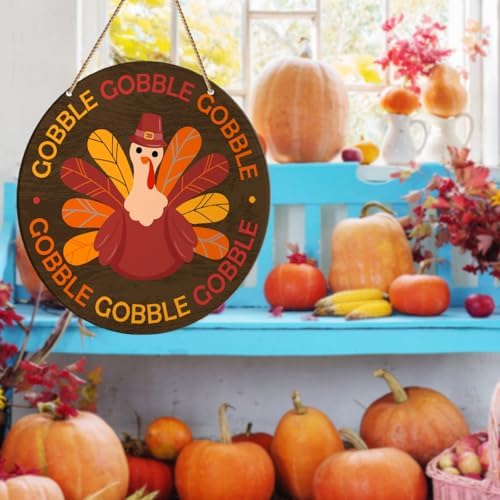 Thanksgiving Wall Decor Sign, Thanksgiving Turkey Decorations for Home Kitchen Dining Room Rustic Fall Autumn Hanging Sign Wall Decor - Image 5