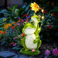 GIGALUMI Solar Garden Statues, Loving Frog Garden Decor by GIGALUMI