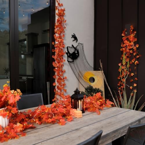 CQURE 36 Pack Fall Leaf Garland,Artificial Fall Vines Autumn Garland Fall Maple Leaves Thanksgiving Decor for Home Wedding Fireplace Christmas - Image 3