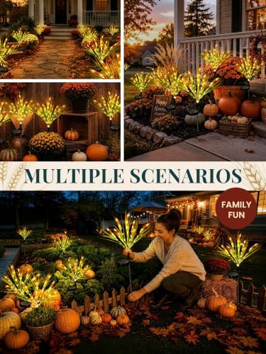 GIGALUMI 3 Pack Solar Wheats Outdoor Fall Decor, 2 Modes, Yellow - Image 5