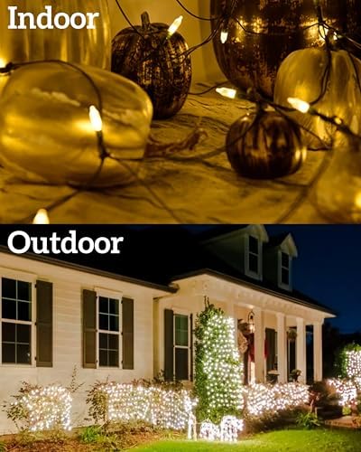 Led Christmas Net Lights Outdoor Connectable, 120LED 5ft x 6ft Waterproof 8 Modes Black Wire 29V Plug in Mesh Lights for Garden Yard Bushes Trunk Tree Decor - Image 7