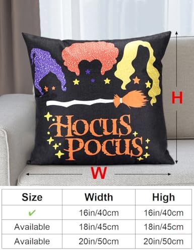 Halloween Decorations Set Of 4 Double-Sided Print Pillow Covers 16" x 16", with 8 Cute Halloween Decor Patterns, Elegant Invisible Zipper, Soft Linen Throw Pillow Covers for Outdoor & Indoor Use - Image 6