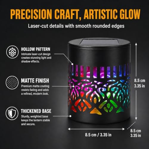 Solar Mandala Lights Outdoor Wall Seven Color Projector 2 Pack - Image 5