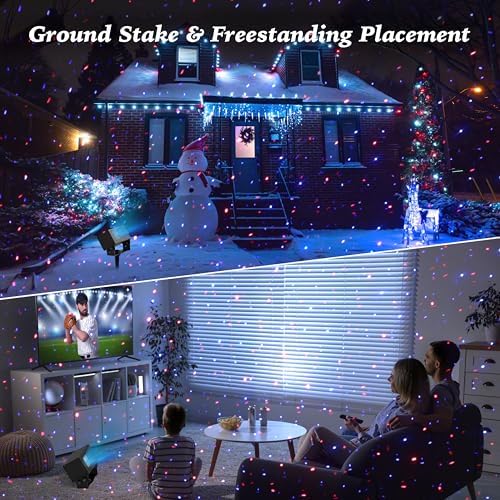 AIRIVO Outdoor Laser Lights Projector, RGB Color Firefly Lights Projection Light, Christmas Star Projector with Remote Control, Holiday Halloween Decor for Home, Garden, Trees, RGB 3 Color Motion - Image 5