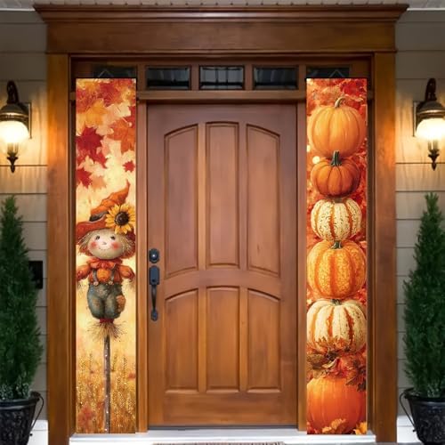 BlissYard Fall Scarecrow Porch Banner 12x71 Inch - Image 6